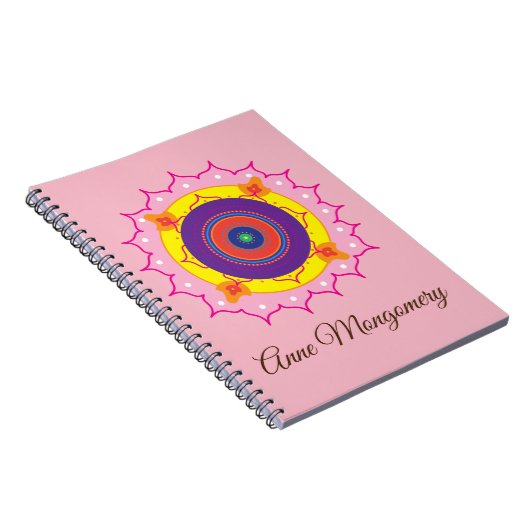 Mandala Kunst, Douanenaam Spiral Notitieboek (Rechterzijde)