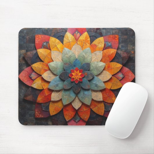 Mandala Kunst Getextuurde Bloem Muismat (Met muis)