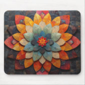 Mandala Kunst Getextuurde Bloem Muismat (Voorkant)