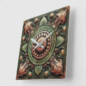 Mandala Kunst Vierkante Klok (Hoek)