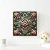 Mandala Kunst Vierkante Klok (Huis)