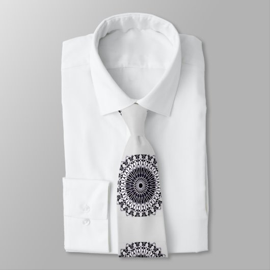 Mandala kunst zwart-wit stropdas (Gebonden)