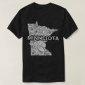 Mandala kunstkaart van Minnesota met tekst in het T-shirt (Design voorkant)