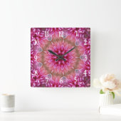 Mandala Kunstroze ventilatorontwerpklep vierkant w Vierkante Klok (Huis)