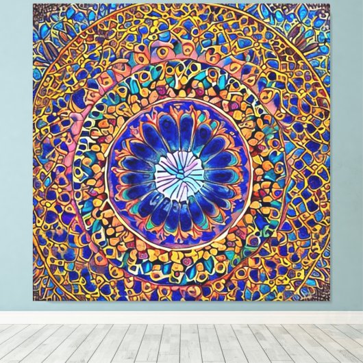Mandala-kunstwandbekleding Canvas Afdruk (Insitu (Houten vloer))