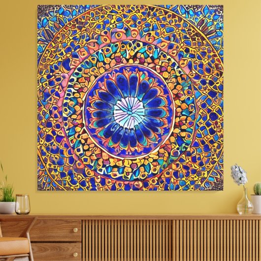Mandala-kunstwandbekleding Canvas Afdruk (Insitu (Woonkamer))