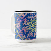 Mandala kussen tweekleurige koffiemok (Voorkant links)