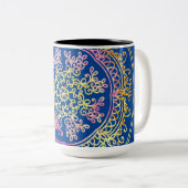 Mandala kussen tweekleurige koffiemok (Voorkant rechts)