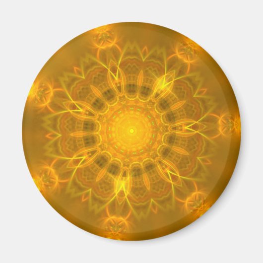 Mandala Lace Lines Warm Glow Yellow Background Magneet (Voorkant)