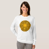 Mandala Lace Lines Warm Glow Yellow Background T-shirt (Voorkant volledig)
