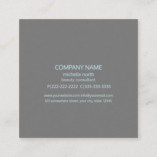 Mandala Lace Lt. Blue ID478 Vierkante Visitekaartje (Achterkant)