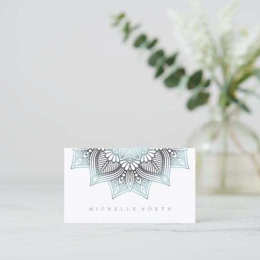 Mandala Lace Lt. Blue ID968 Visitekaartje (Staand voorkant)