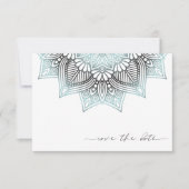 Mandala Lace Lt. Blue V2 ID968 Save The Date (Voorkant)