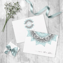 Mandala Lace Lt. Blue V2 ID968 Save The Date