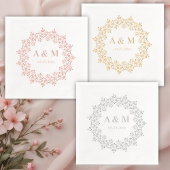 Mandala Lace Monogram bruiloft aanpassen Folie Servetten