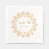 Mandala Lace Monogram bruiloft aanpassen Folie Servetten (Voorkant)