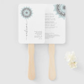 Mandala Lace Rev Wedding Welcome Lt. Blue ID968 Handwaaier (Voorkant en achterkant)