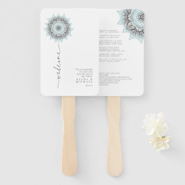 Mandala Lace Rev Wedding Welcome Lt. Blue ID968 Handwaaier