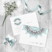 Mandala Lace Save the Date Ltd Blue ID968 Aankondigingskaart