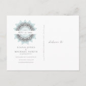 Mandala Lace Save the Date Ltd Blue ID968 Aankondigingskaart (Achterkant)