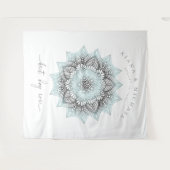 Mandala Lace Wedding Best Day Ever Lt. Blue ID968 Wandkleed (Voorkant (horizontaal))