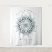 Mandala Lace Wedding Best Day Ever Lt. Blue ID968 Wandkleed (Voorkant)