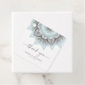 Mandala Lace Wedding Dank je. Blauwe ID968 Bedankjes Labels (In situ)