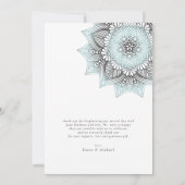 Mandala Lace Wedding Dank je. Blauwe ID968 Bedankkaart (Achterkant)