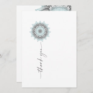 Mandala Lace Wedding Dank je. Blauwe ID968 Bedankkaart