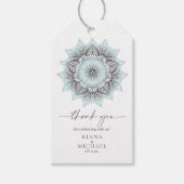 Mandala Lace Wedding Dank je. Blauwe ID968 Cadeaulabel (Voorkant)