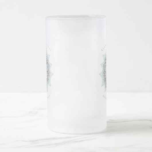 Mandala Lace Wedding Lt. Blue ID968 Matglas Bierpul (Center)