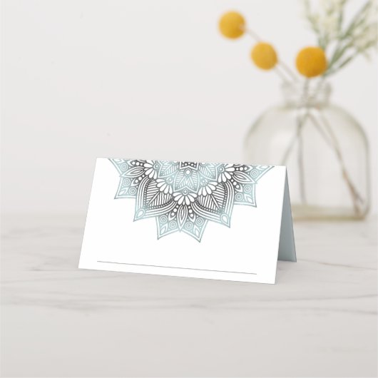 Mandala Lace Wedding Lt. Blue ID968 Plaatskaartje (Voorkant)
