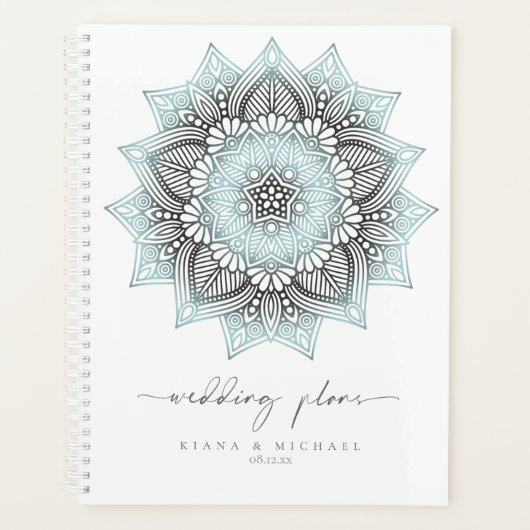 Mandala Lace Wedding Lt. Blue ID968 Planner (Voorkant)