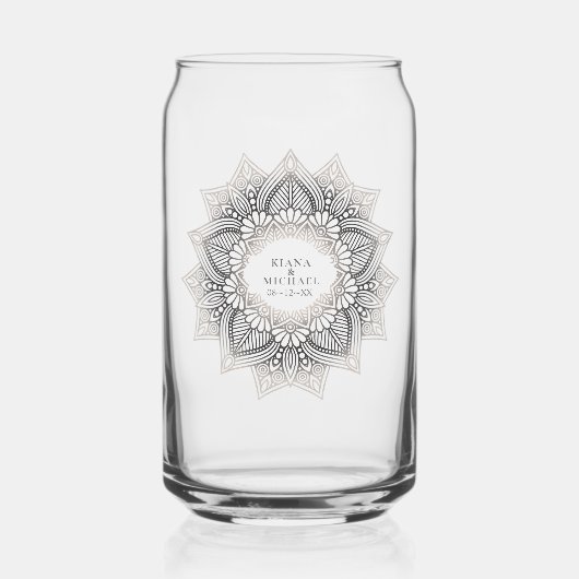 Mandala Lace Wedding Neutrals ID478 Blikvorm Glas (Achterkant)