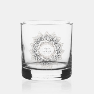 Mandala Lace Wedding Neutrals ID478 Whisky Glas