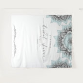 Mandala Lace Wedding Vrijgezellenfeest Lt. Blue ID Wandkleed (Voorkant (horizontaal))