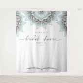 Mandala Lace Wedding Vrijgezellenfeest Lt. Blue ID Wandkleed (Voorkant)