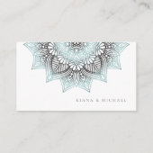 Mandala Lace Wedding Website Lt. Blue ID968 Informatiekaartje (Achterkant)