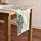 Mandala Leaves: Nature's Harmony Table Runner Lange Tafelloper (Voorbeeld)