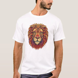 Mandala Leeuwenkop Kleurig Sierlijk Tribal Kunst B T-shirt