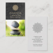 Mandala | Leisteenhouten achtergrond | Gestapelde  Visitekaartje (Voorkant / Achterkant)