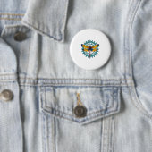 Mandala Libel - Lotus Bloem Insect Liefhebber Ento Ronde Button 5,7 Cm (In situ)