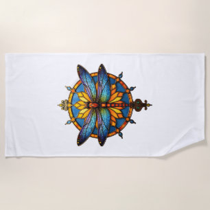 Mandala Libel Lumineuze Heilige Geometrie Spiritue Strandlaken