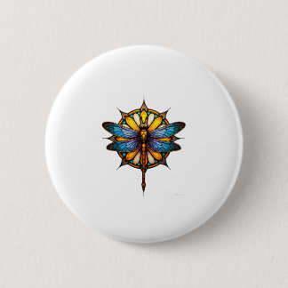 Mandala Libel Luminous Heilige Geometrie Spirituee Ronde Button 5,7 Cm