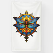 Mandala Libel Luminous Heilige Geometrie Spirituee Spandoek (Verticaal)
