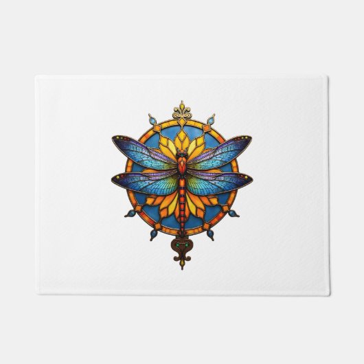 Mandala Libelle Lichtgevende Heilige Geometrie Spi Deurmat (Voorkant)