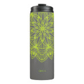 Mandala Lime Green Gray Persoonlijk legant Thermosbeker (Voorkant)