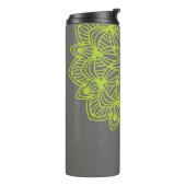 Mandala Lime Green Gray Persoonlijk legant Thermosbeker (Gedraaid links)
