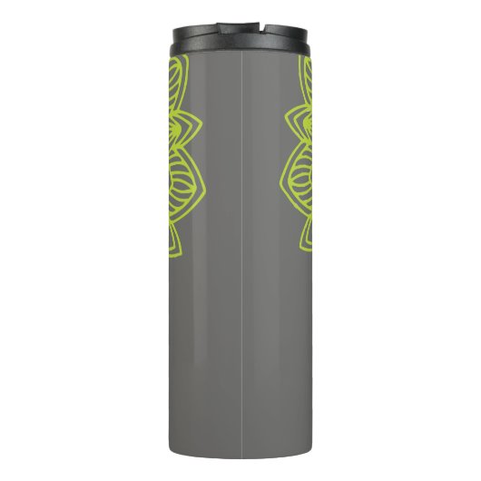 Mandala Lime Green Gray Persoonlijk legant Thermosbeker (Achterkant)