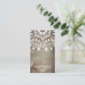 MANDALA LOGO Aangepaste YOGA INSTRUCTEUR Visitekaartje (Staand voorkant)